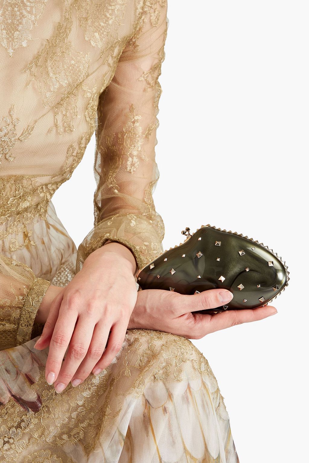 VALENTINO GARAVANI Rockstud acrylic clutch