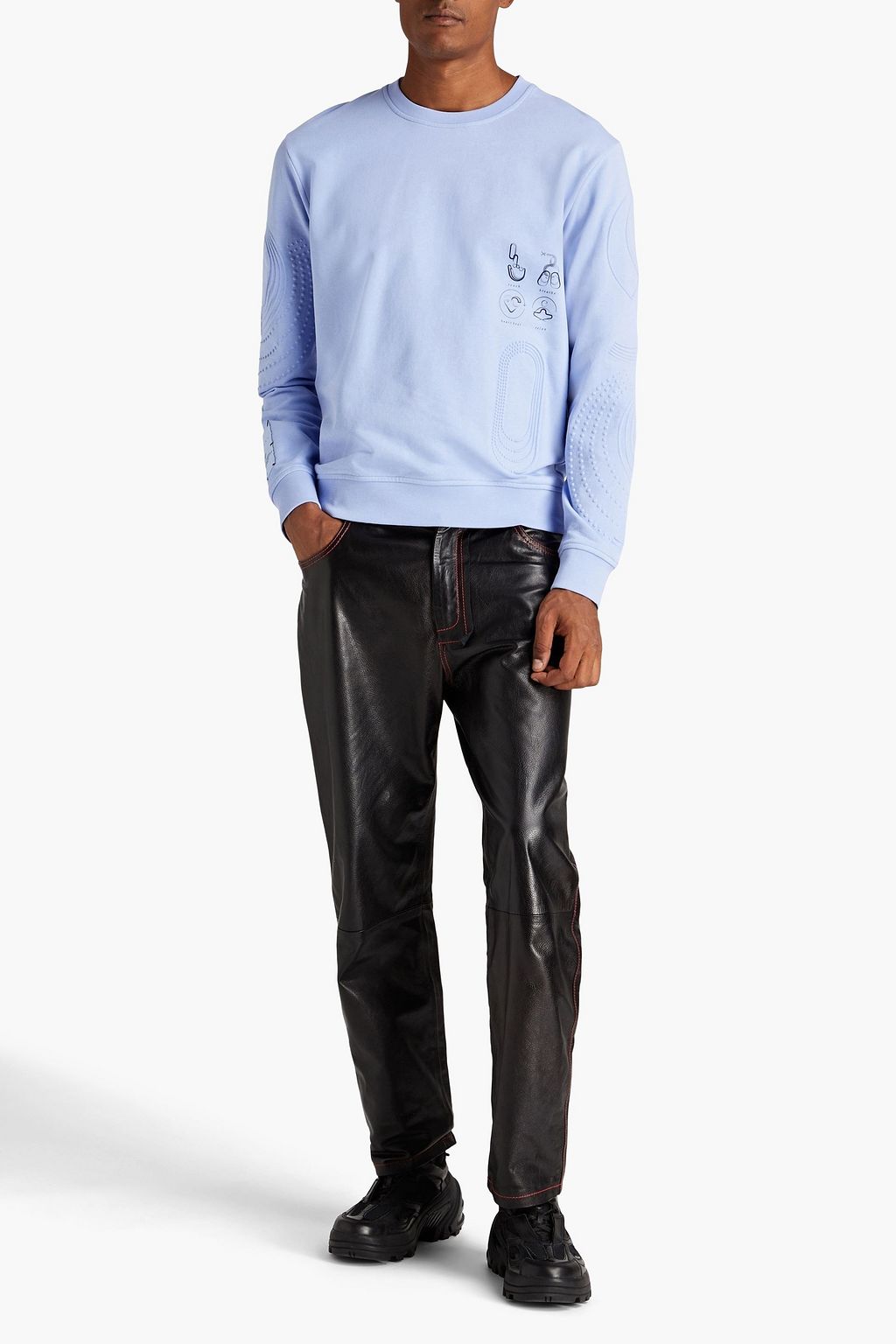 MCQ ALEXANDER MCQUEEN Embossed printed French cotton-terry sweatshirt