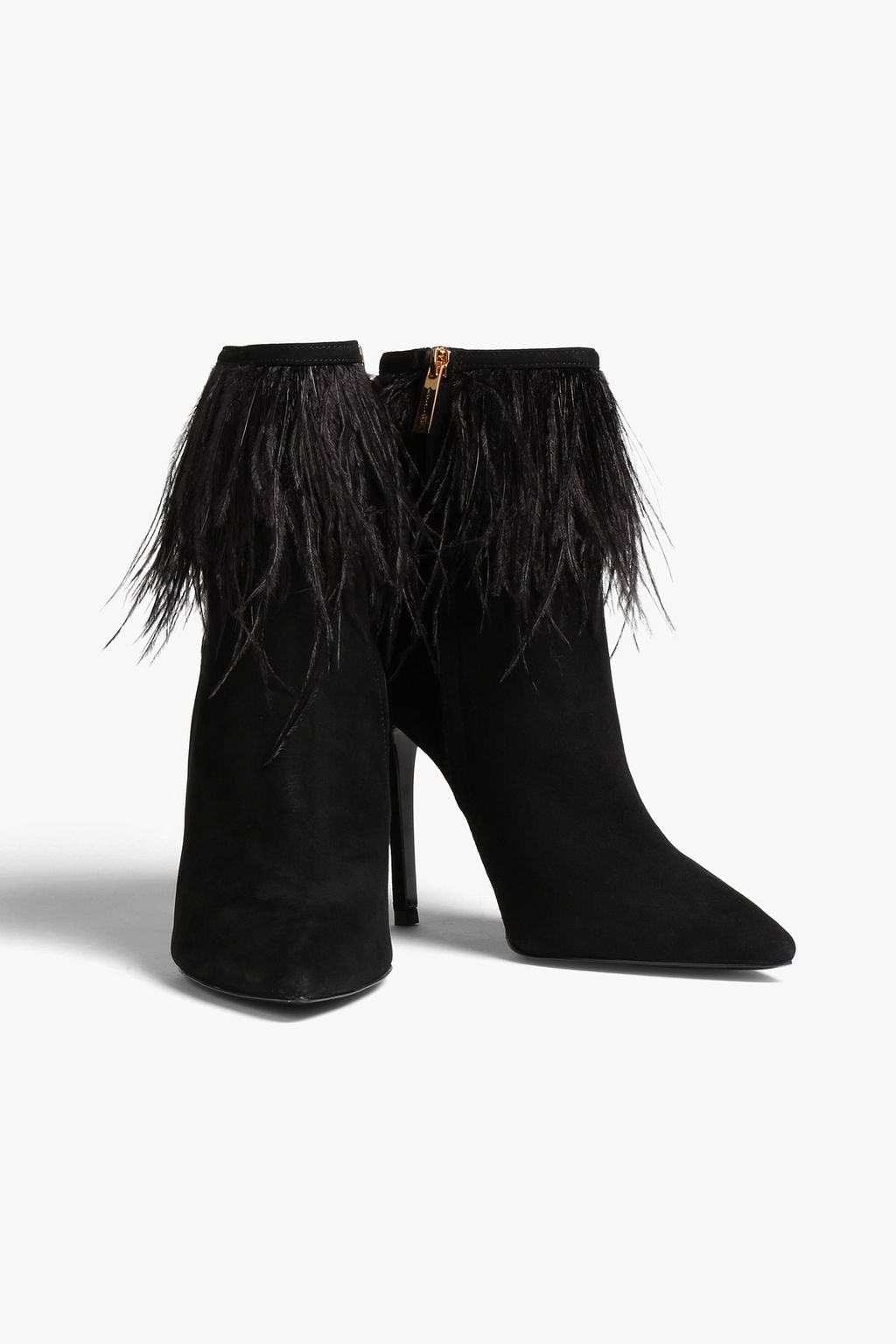 MICHAEL MICHAEL KORS Meena Ankle Boots aus Veloursleder mit Federn