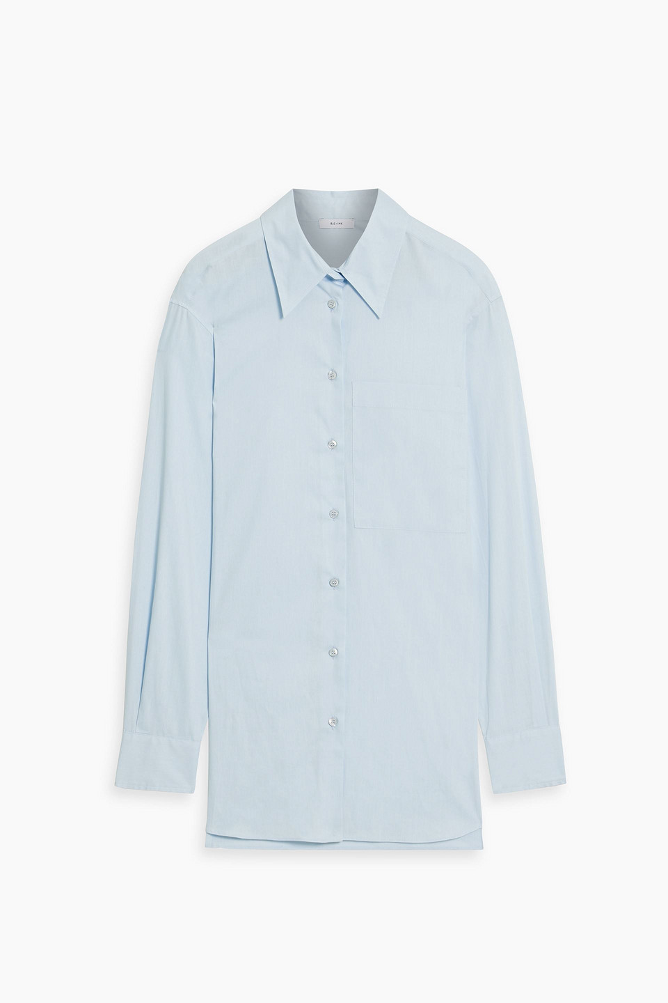 Iris & Ink Jane Organic Cotton-poplin Shirt In Sky Blue