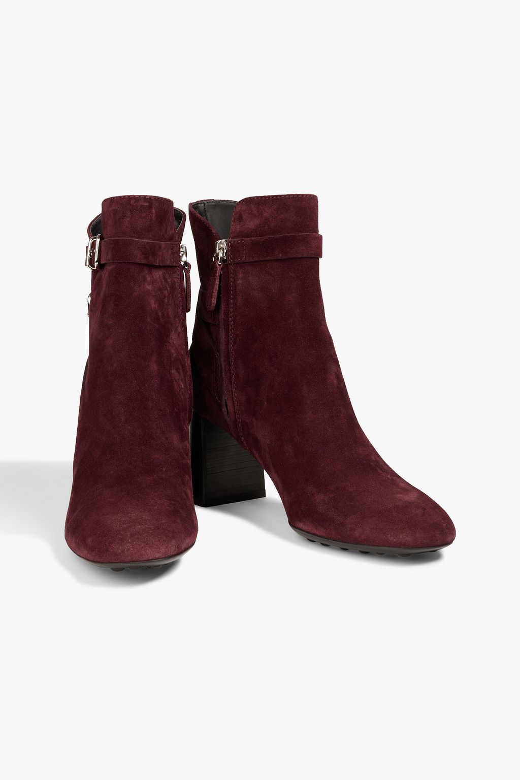 TOD'S Buckled suede ankle boots