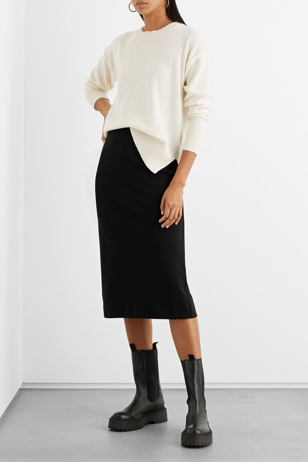 IRIS & INK Camilla stretch-knit midi skirt