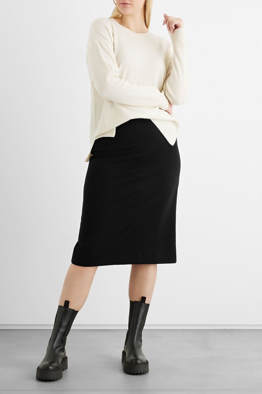 IRIS & INK Camilla stretch-knit midi skirt