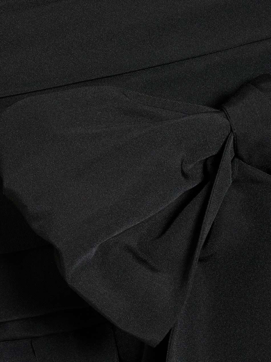 off-the-shoulder belted cotton-blend taffeta mini dress