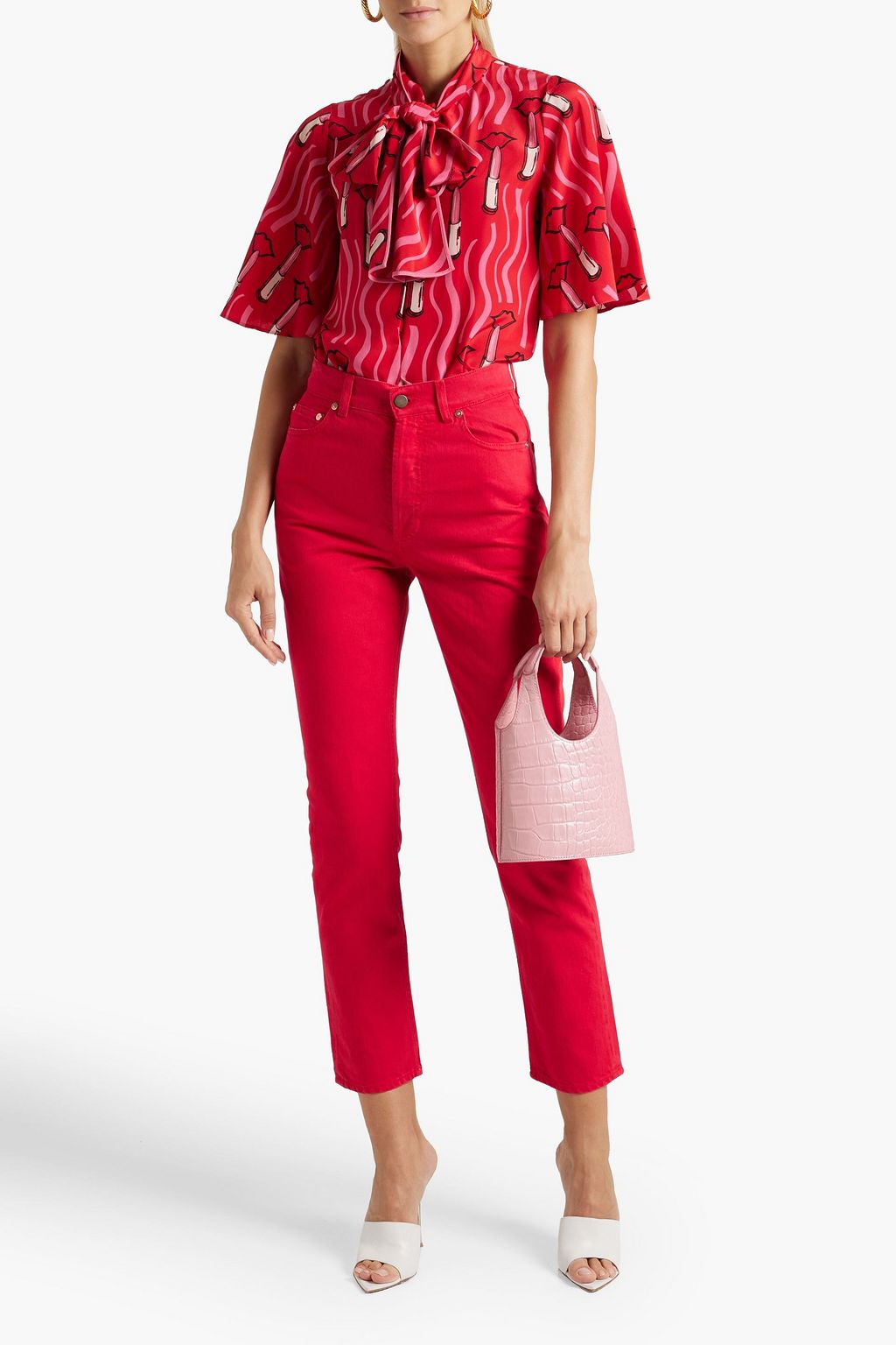 VALENTINO GARAVANI High-rise slim-leg jeans