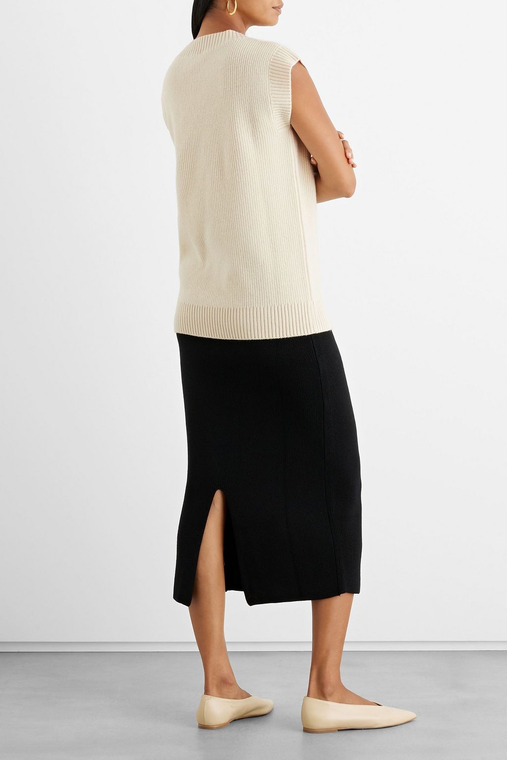 IRIS & INK Harriet ribbed wool vest