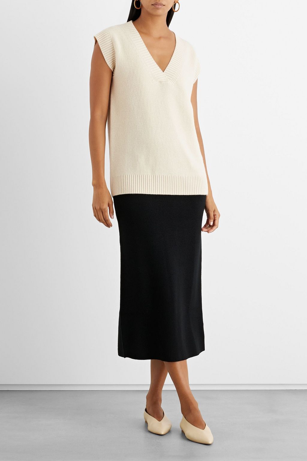 IRIS & INK Harriet ribbed wool vest