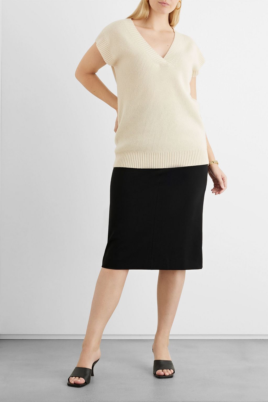 IRIS & INK Harriet ribbed wool vest