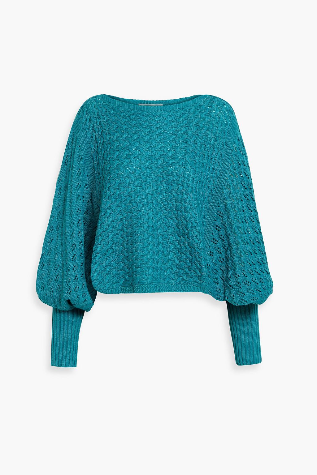 Pointelle knit cotton sweater