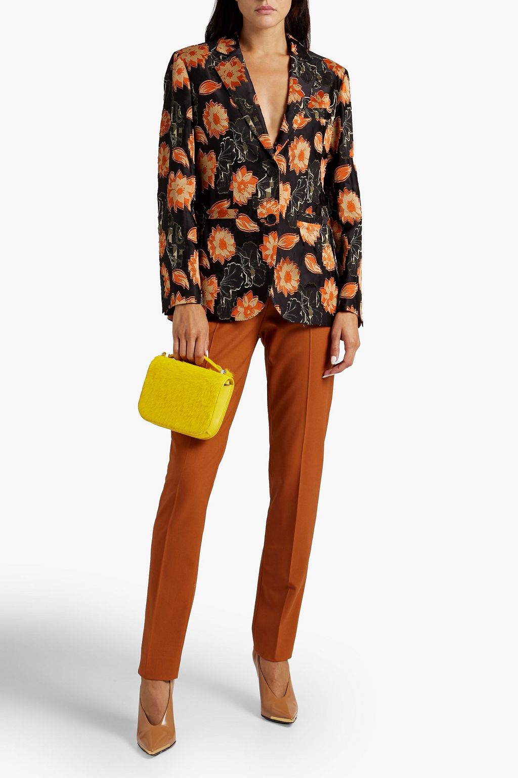 FERRAGAMO Floral-jacquard blazer
