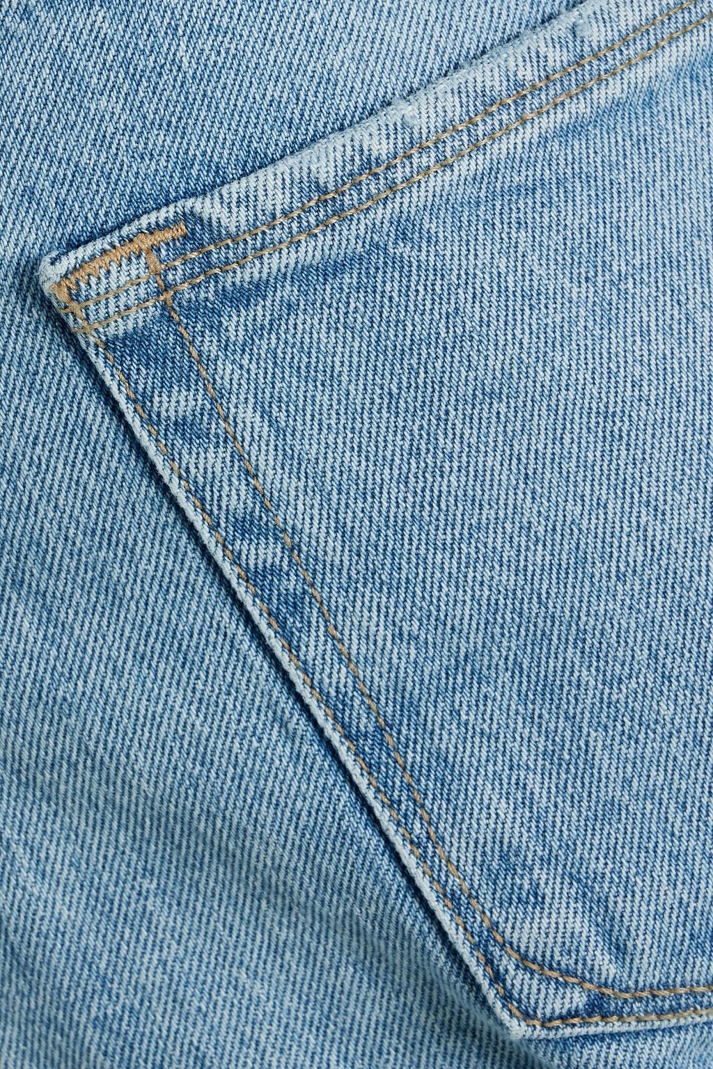 GOOD AMERICAN Good Boy distressed high-rise straight-leg jeans