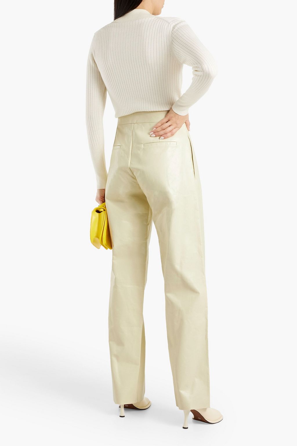 JIL SANDER Leather straight-leg pants