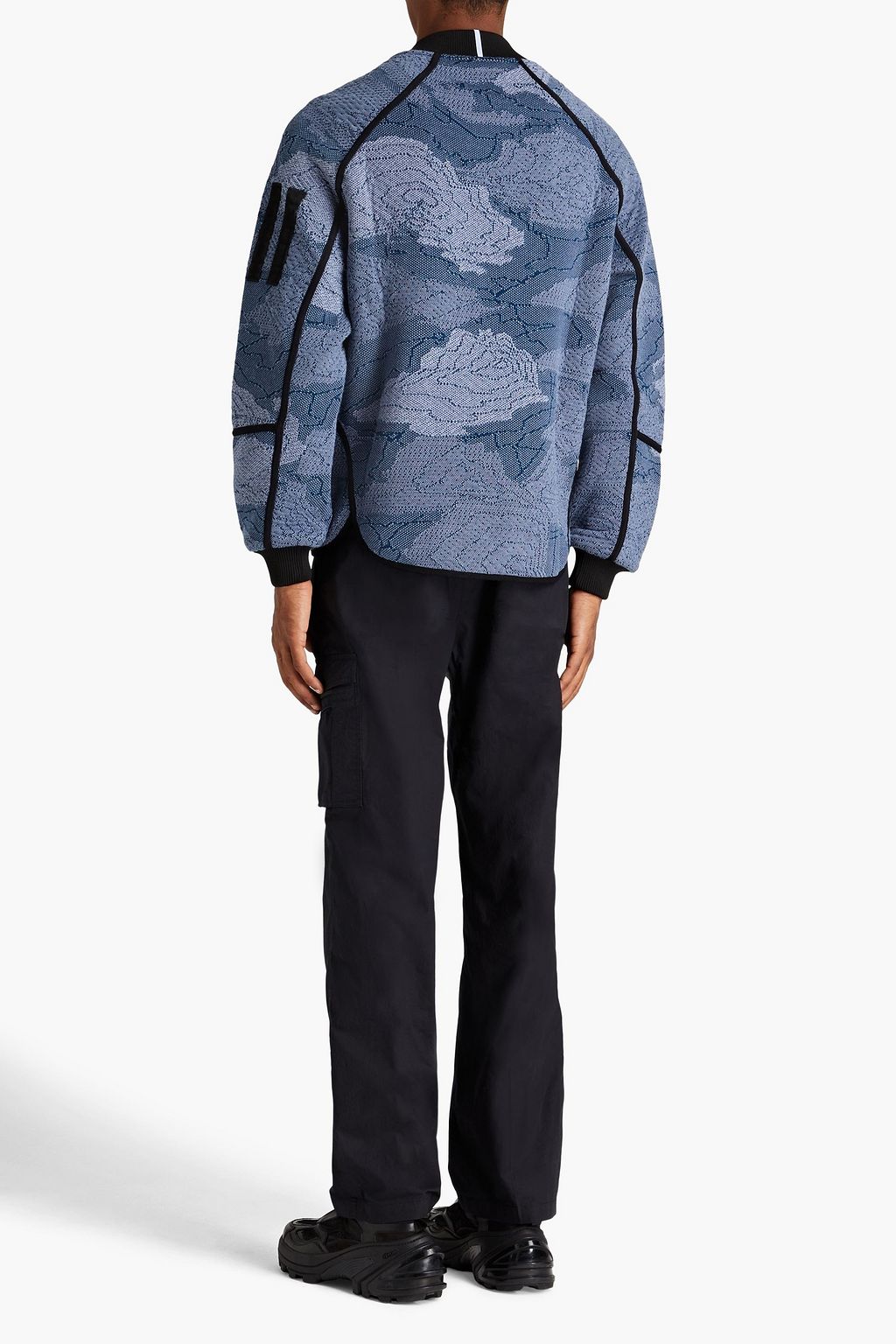 MCQ ALEXANDER MCQUEEN Appliquéd jacquard-knit bomber jacket
