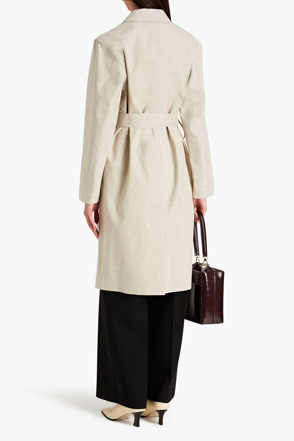 JIL SANDER Mélange cotton-blend canvas coat