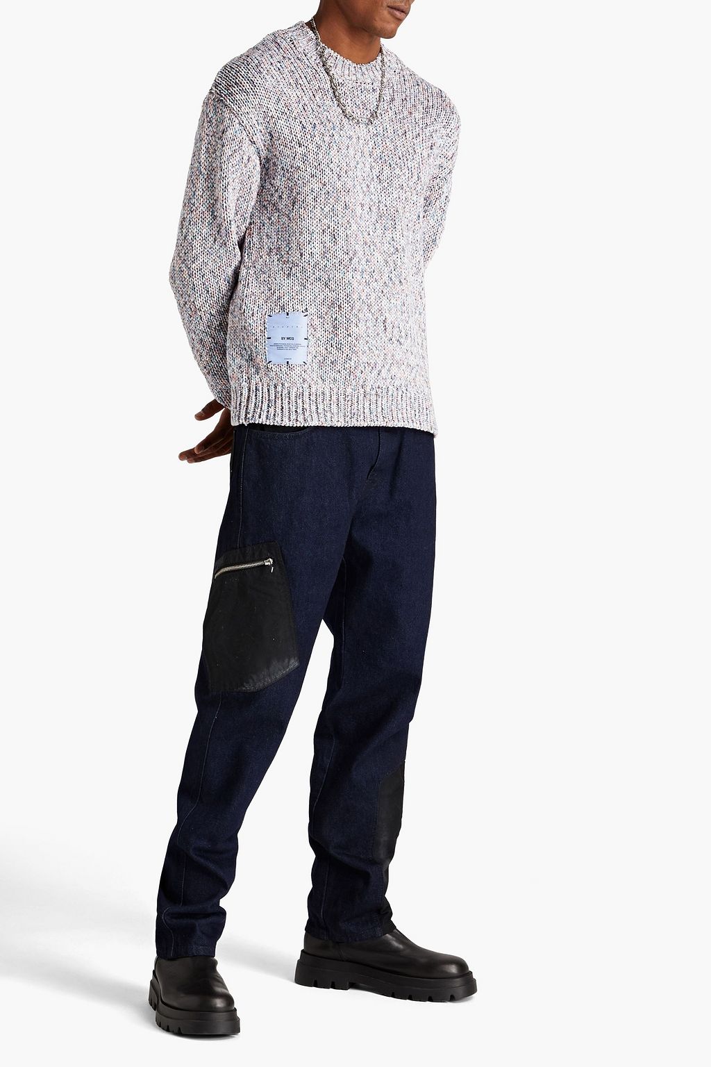 MCQ ALEXANDER MCQUEEN Jeans aus Denim mit schmalem Bein und Canvasbesatz