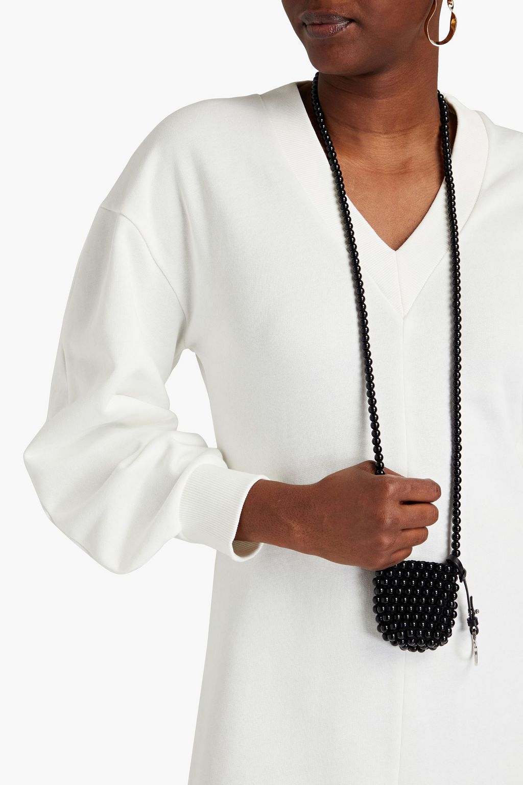JIL SANDER Beaded crochet bucket bag