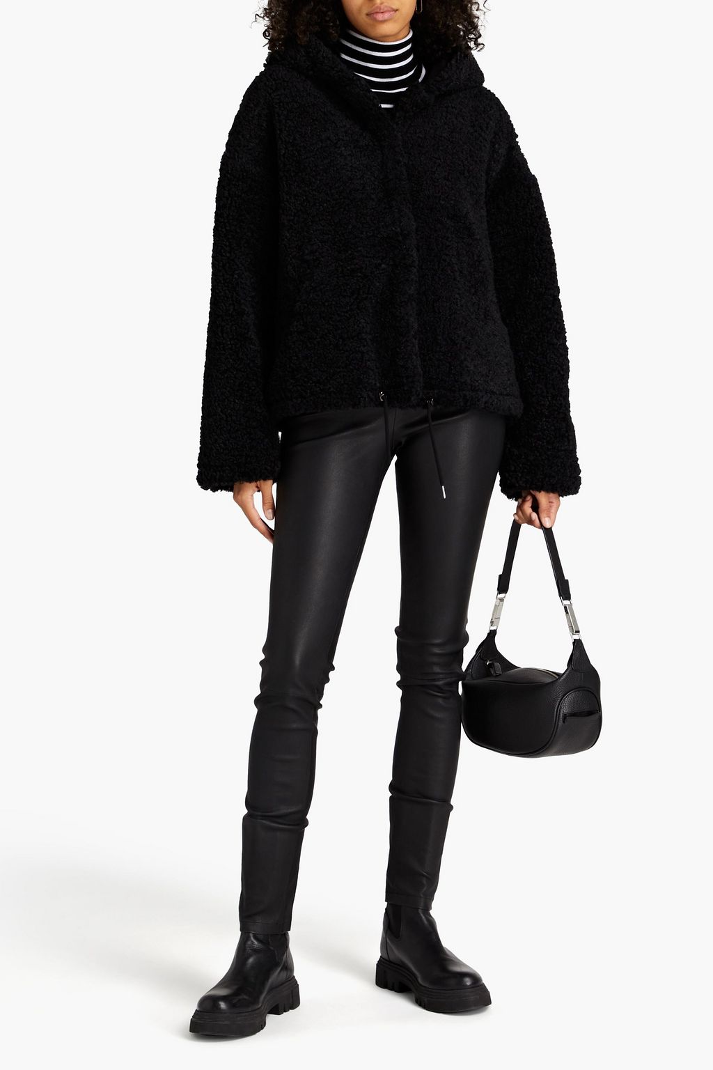 BA&SH Faux shearling hooded jacket