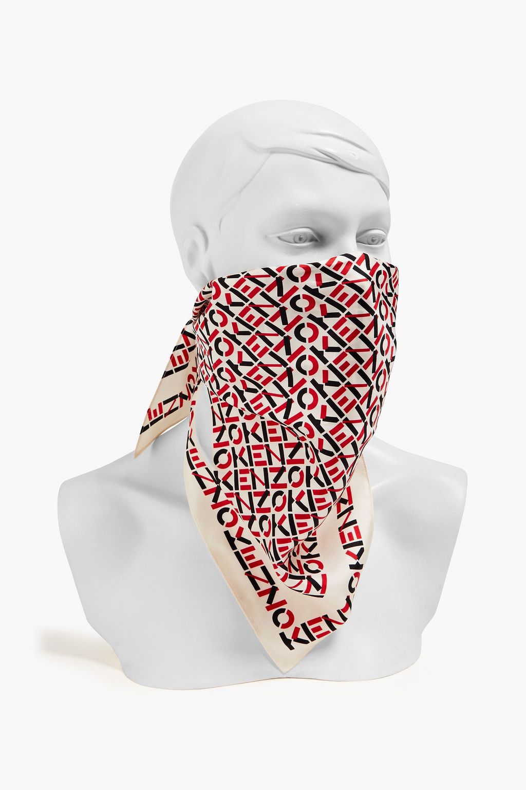 KENZO Printed silk-twill face mask