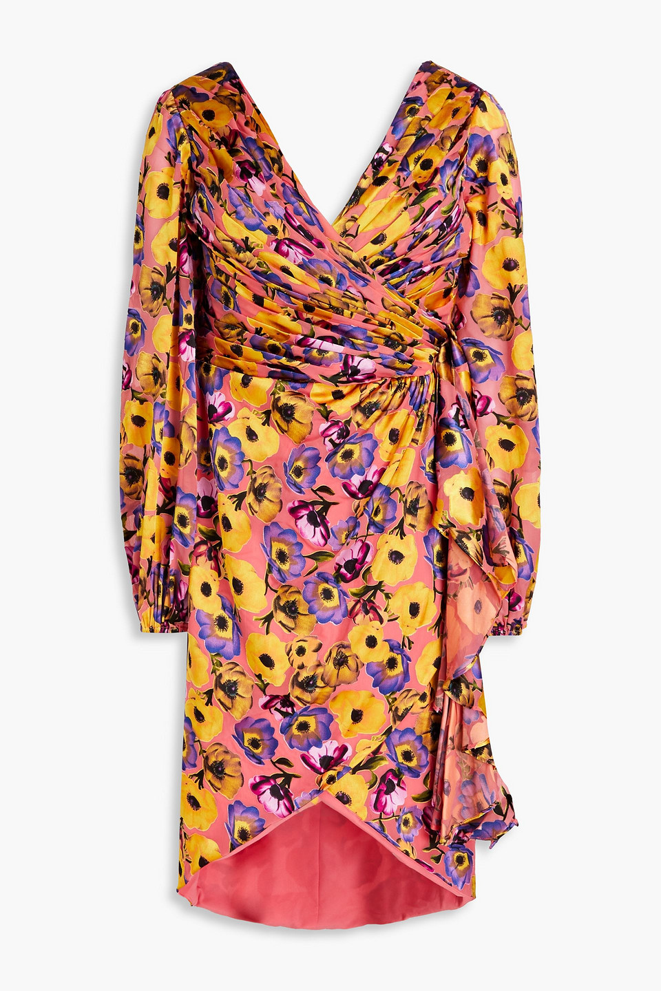 Monika wrap-effect floral-print devoré-chiffon dress