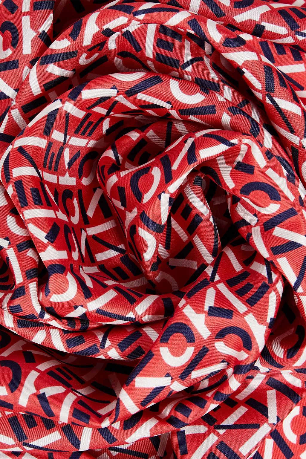 KENZO Logo-print silk-twill scarf