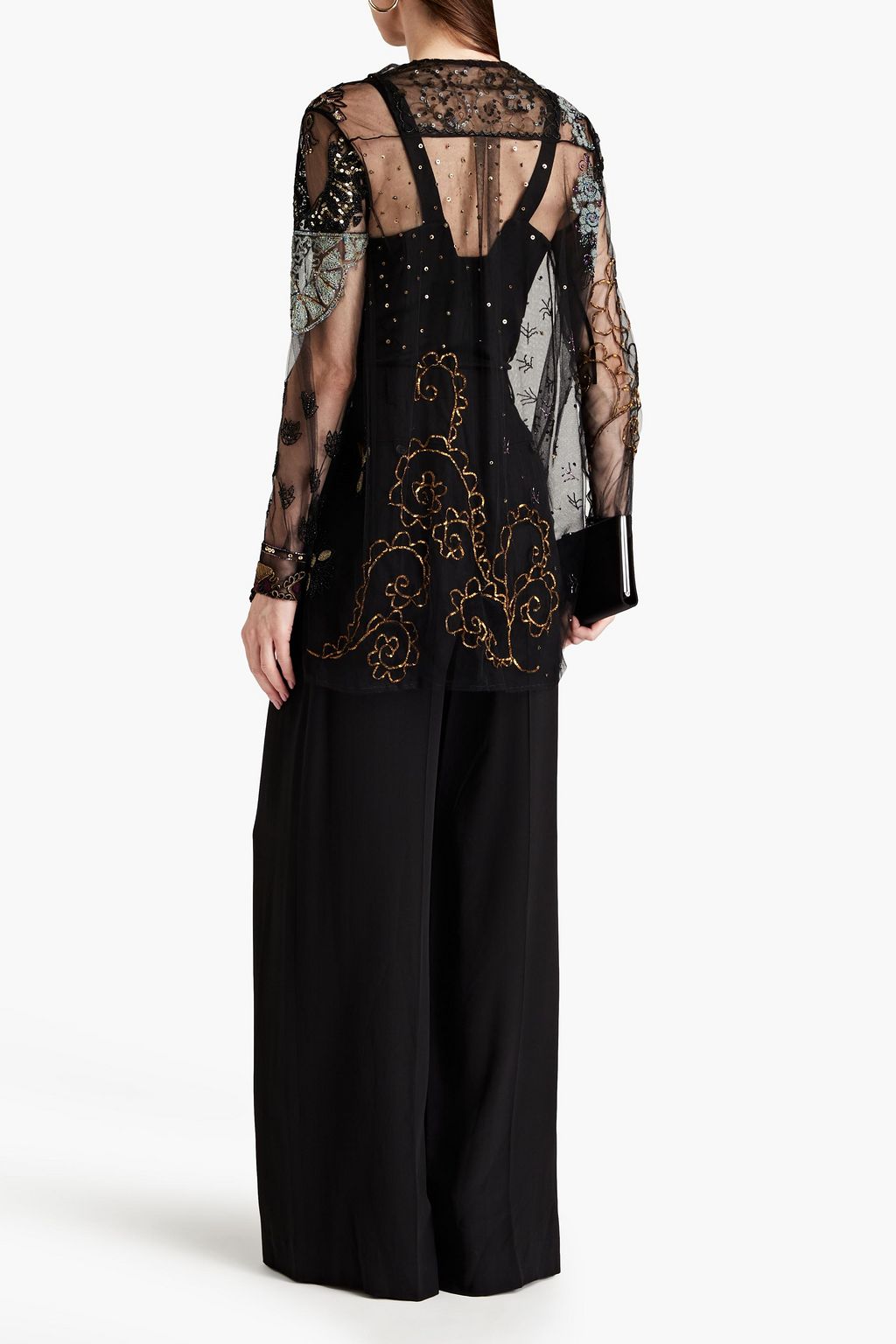 VALENTINO GARAVANI Embellished tulle blouse