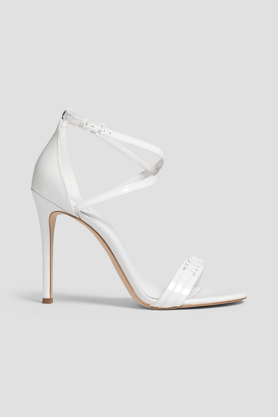 Michael Michael Kors Goldie Patent-leather Sandals In White