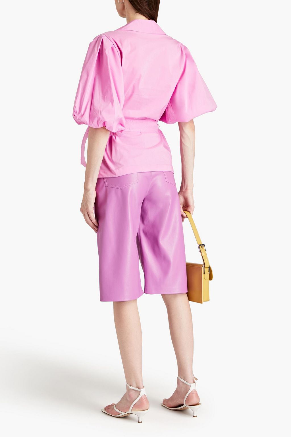SIMKHAI Waverly cotton-blend poplin wrap top