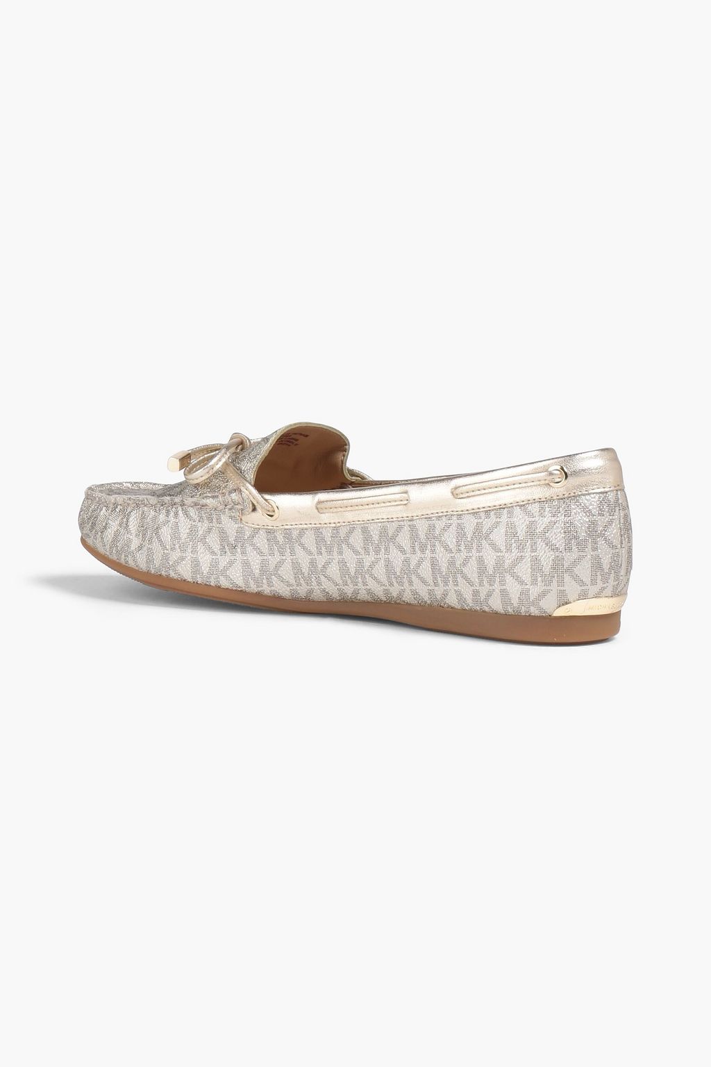 MICHAEL MICHAEL KORS Bow-embellished logo-print faux leather loafers