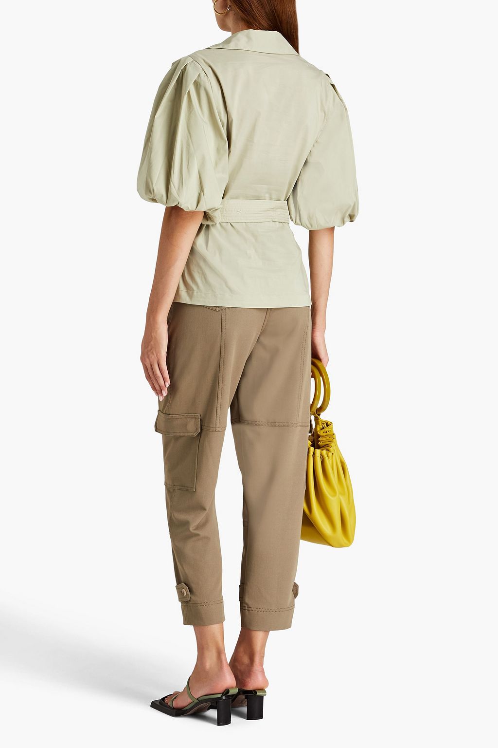 SIMKHAI Waverly cotton-blend poplin wrap top