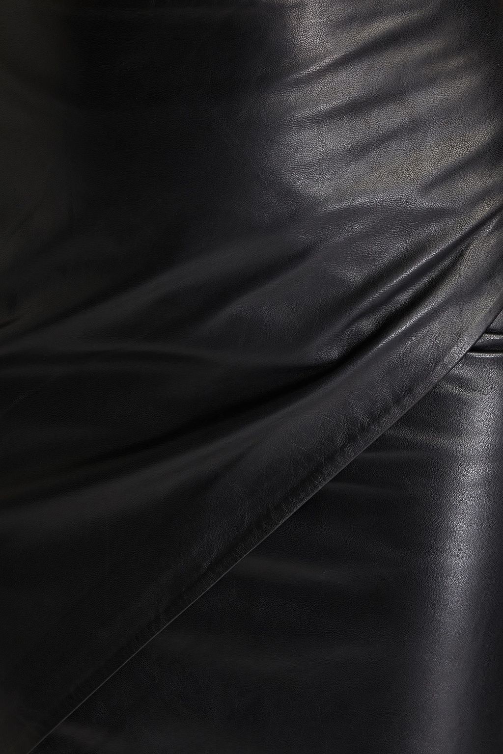 MICHELLE MASON Wrap-effect leather mini skirt