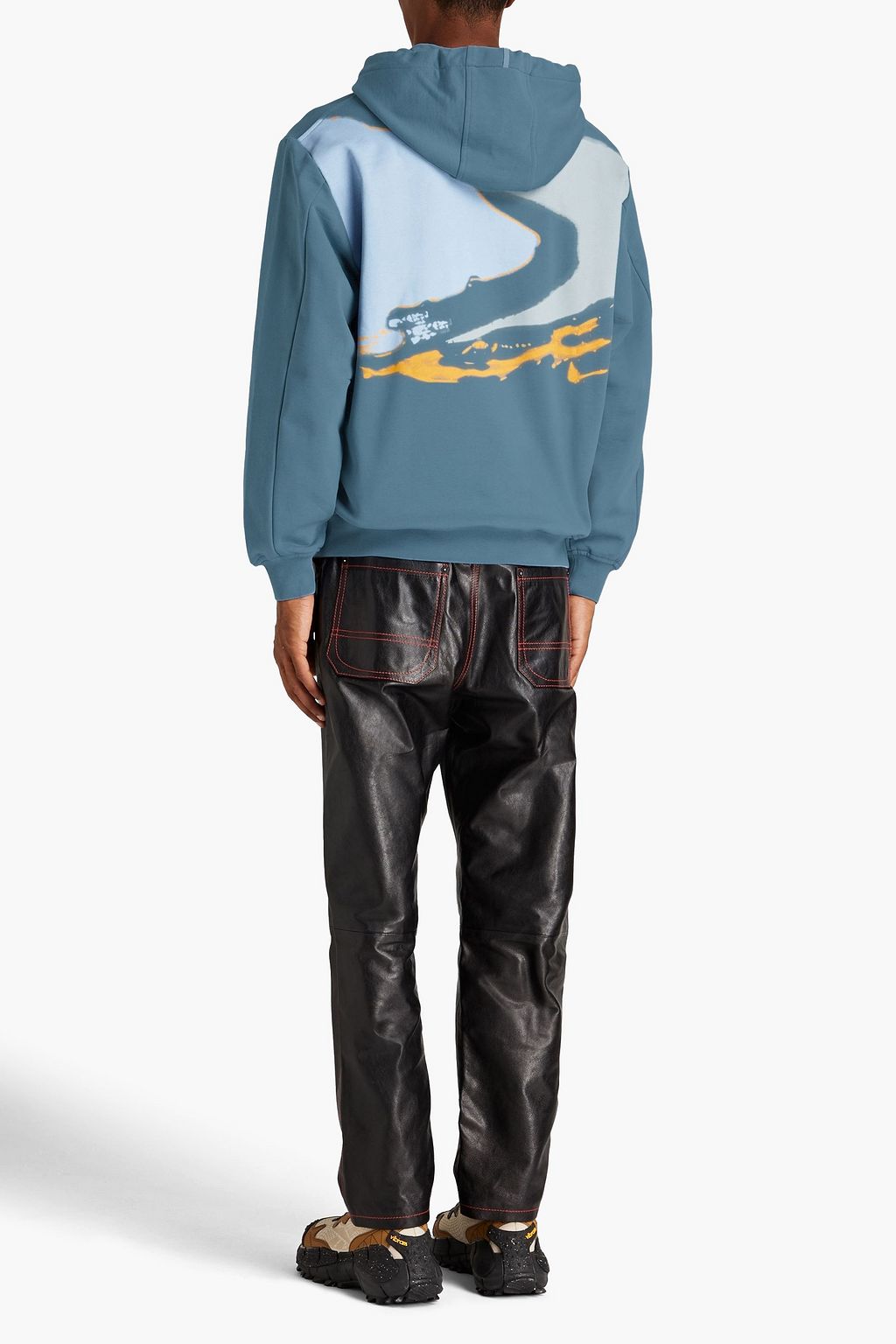 MCQ ALEXANDER MCQUEEN Embellished printed French cotton-terry drawstring hoodie
