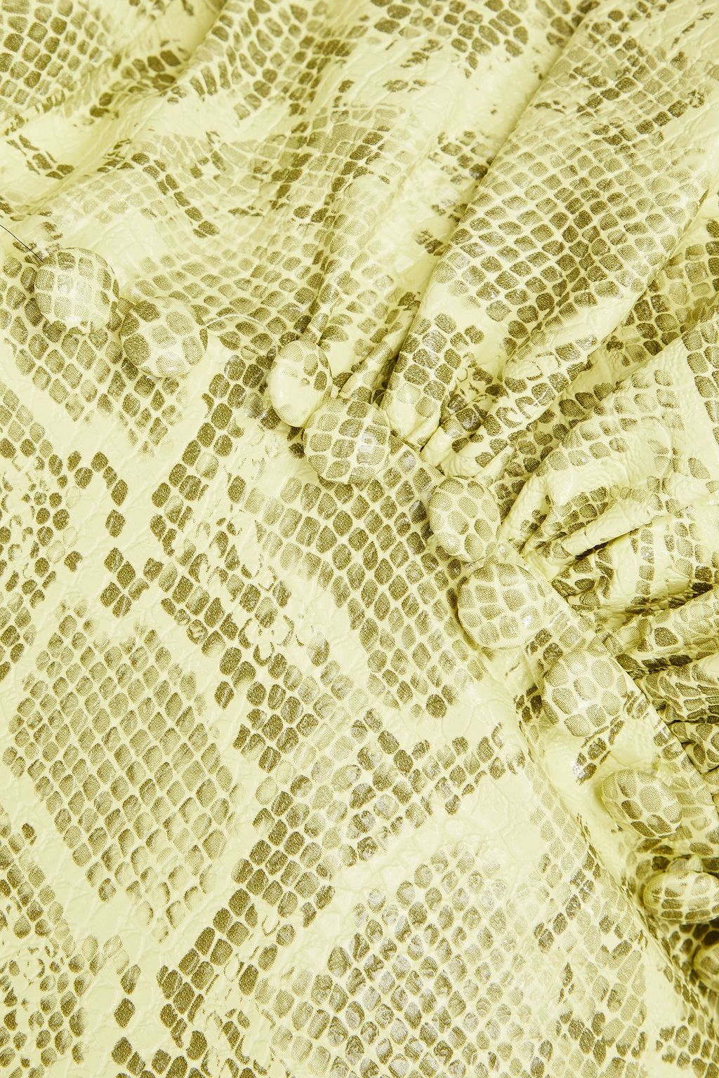 ROTATE BIRGER CHRISTENSEN Gathered lizard-effect mini dress