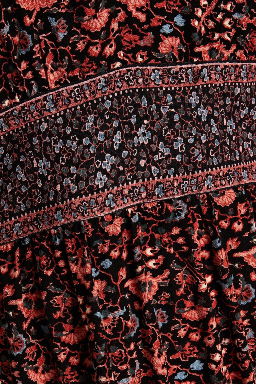 BA&SH Midikleid aus Crêpe mit floralem Print
