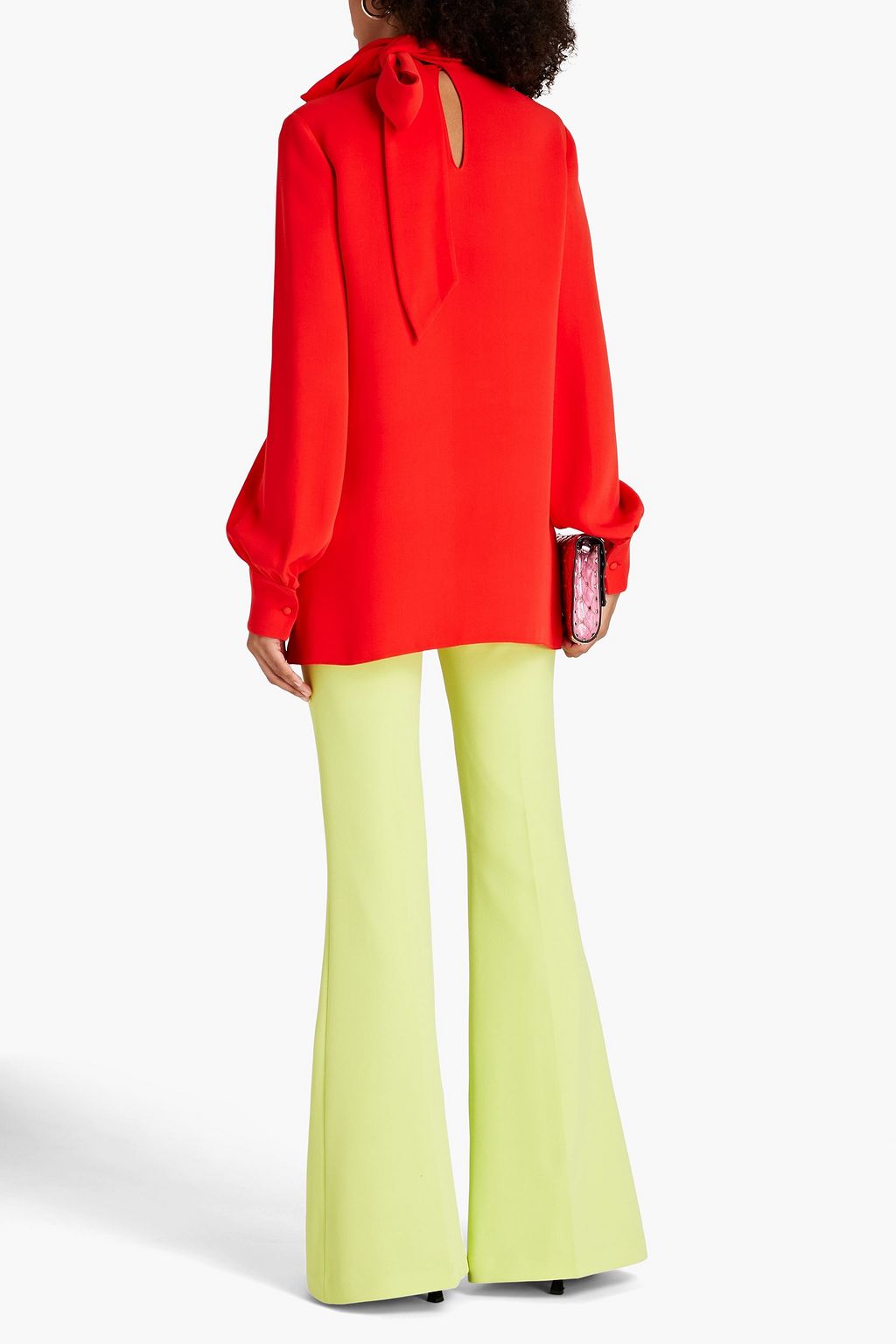VALENTINO GARAVANI Tie-neck silk-crepe blouse