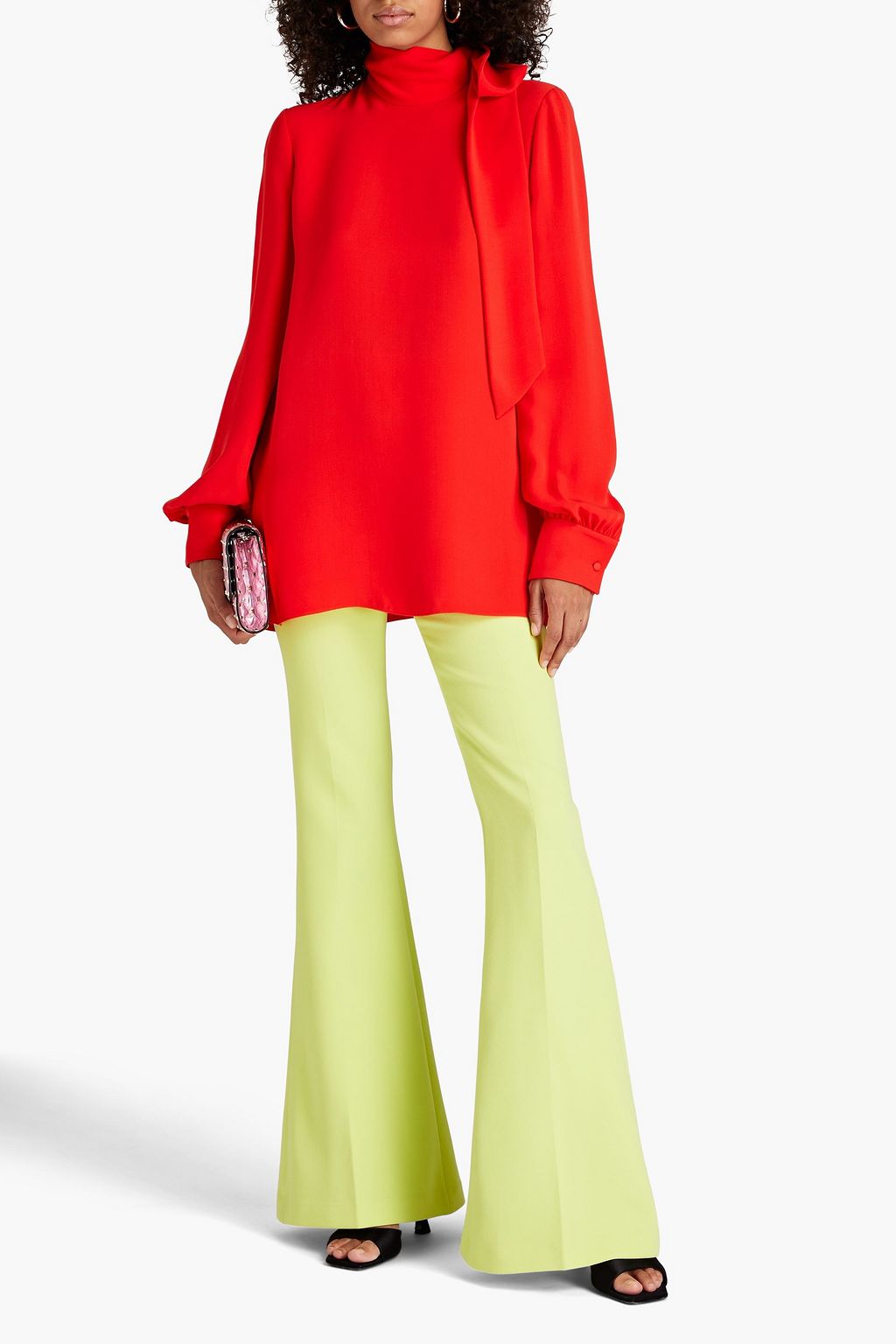 VALENTINO GARAVANI Tie-neck silk-crepe blouse