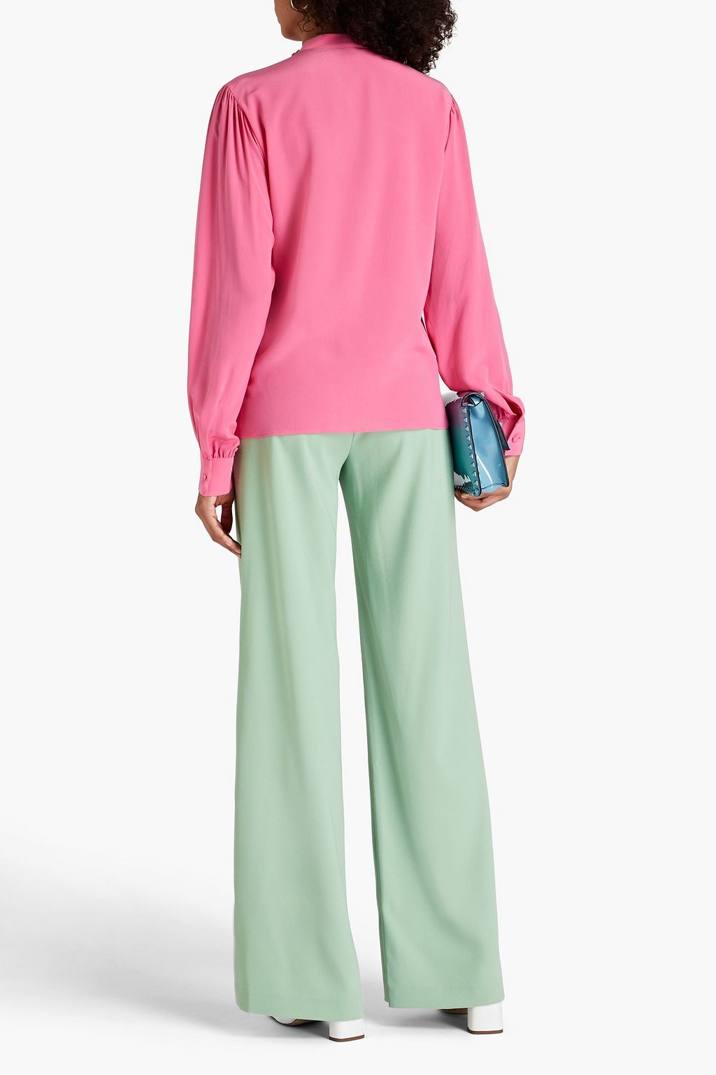 VALENTINO GARAVANI Pleated silk crepe de chine blouse