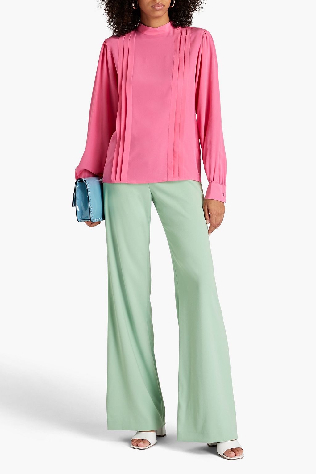 VALENTINO GARAVANI Pleated silk crepe de chine blouse