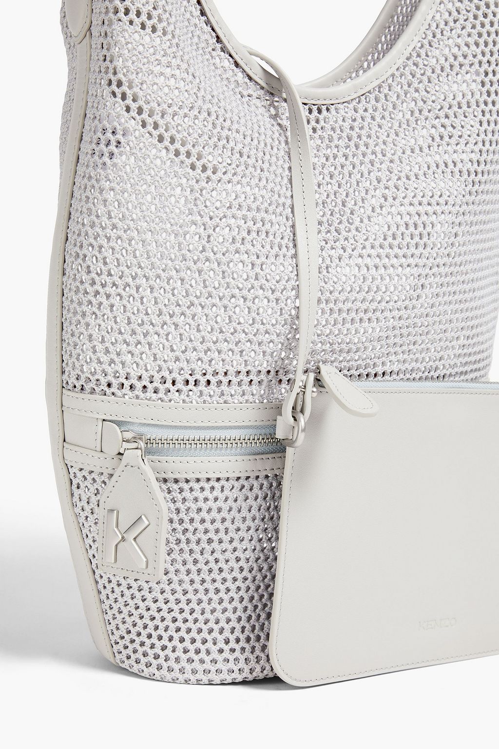 KENZO Leather-trimmed mesh bucket bag