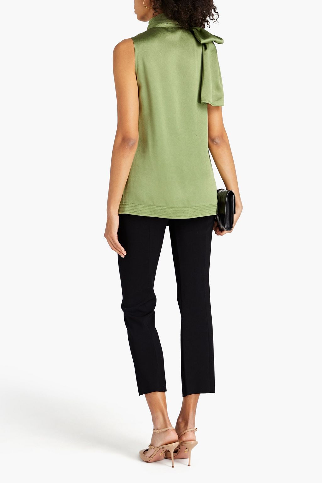 VALENTINO GARAVANI Draped satin-crepe top