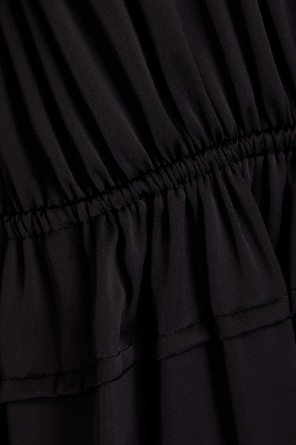 3.1 PHILLIP LIM サテン ミディワンピース アシンメトリー ギャザー&タック入り