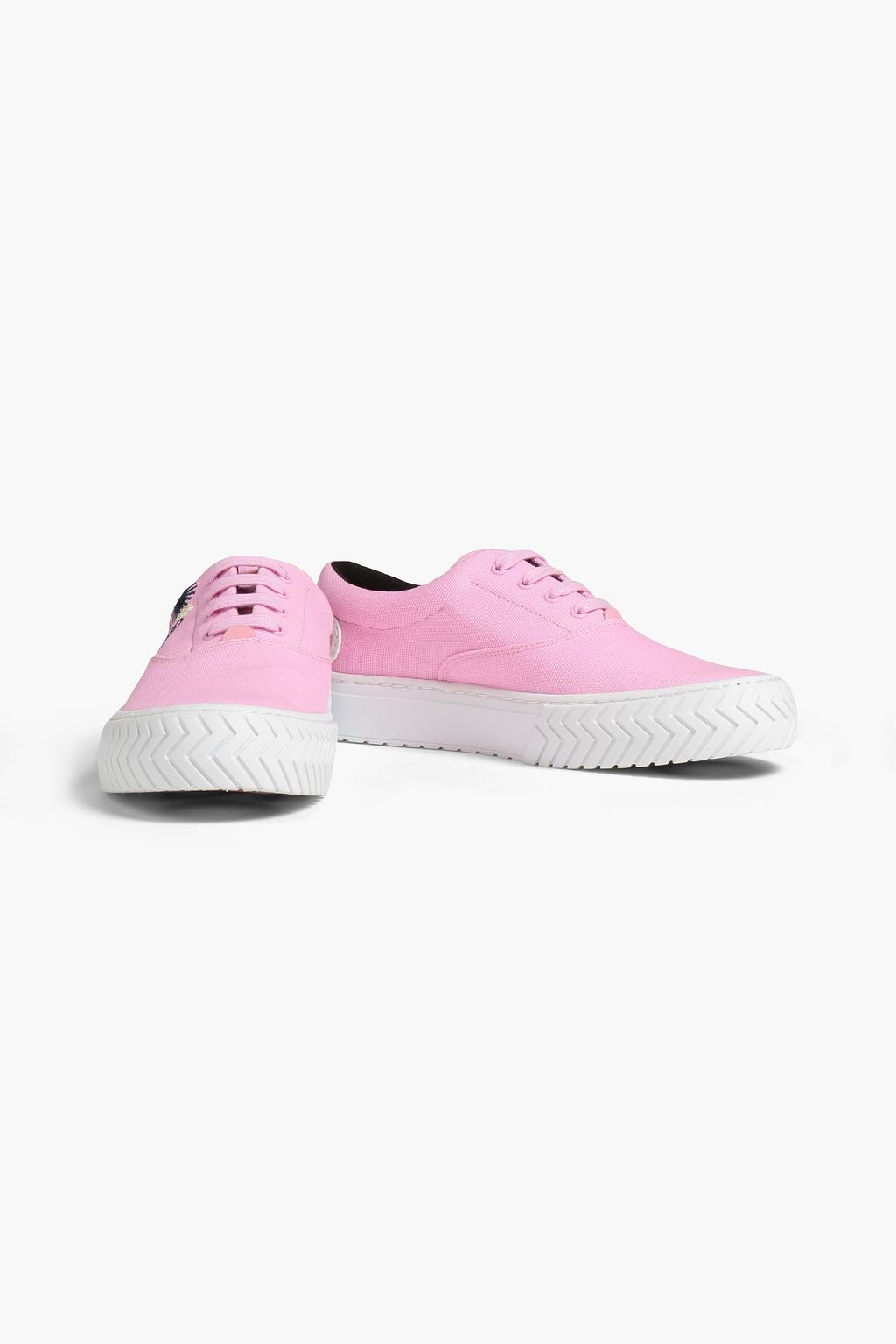 KENZO K-skate embroidered cotton-canvas sneakers