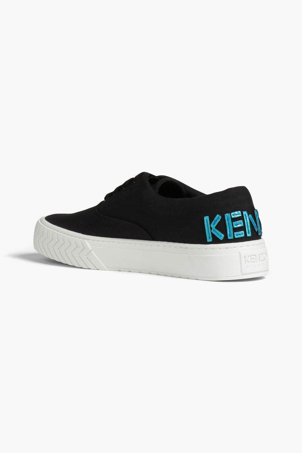 KENZO Iridescent embroidered canvas sneakers
