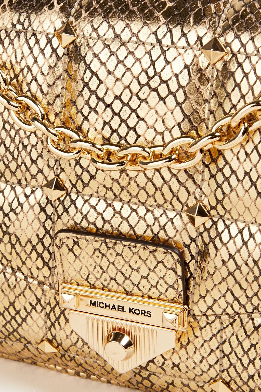 MICHAEL MICHAEL KORS Soho studded metallic snakeeffect leather