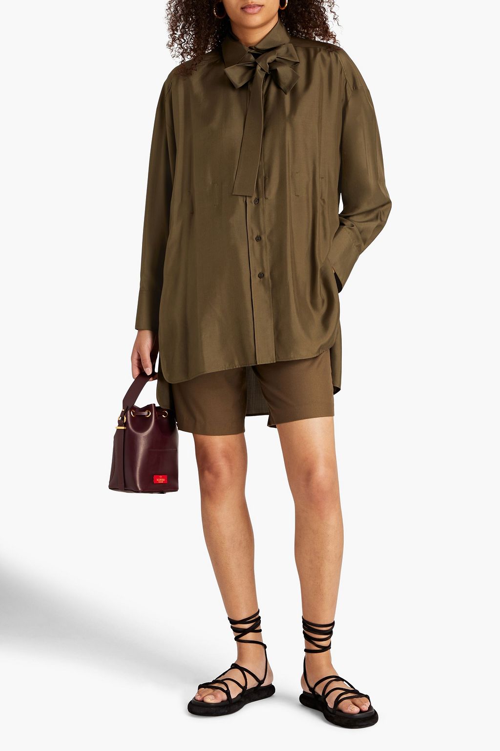 VALENTINO GARAVANI Pleated silk shirt