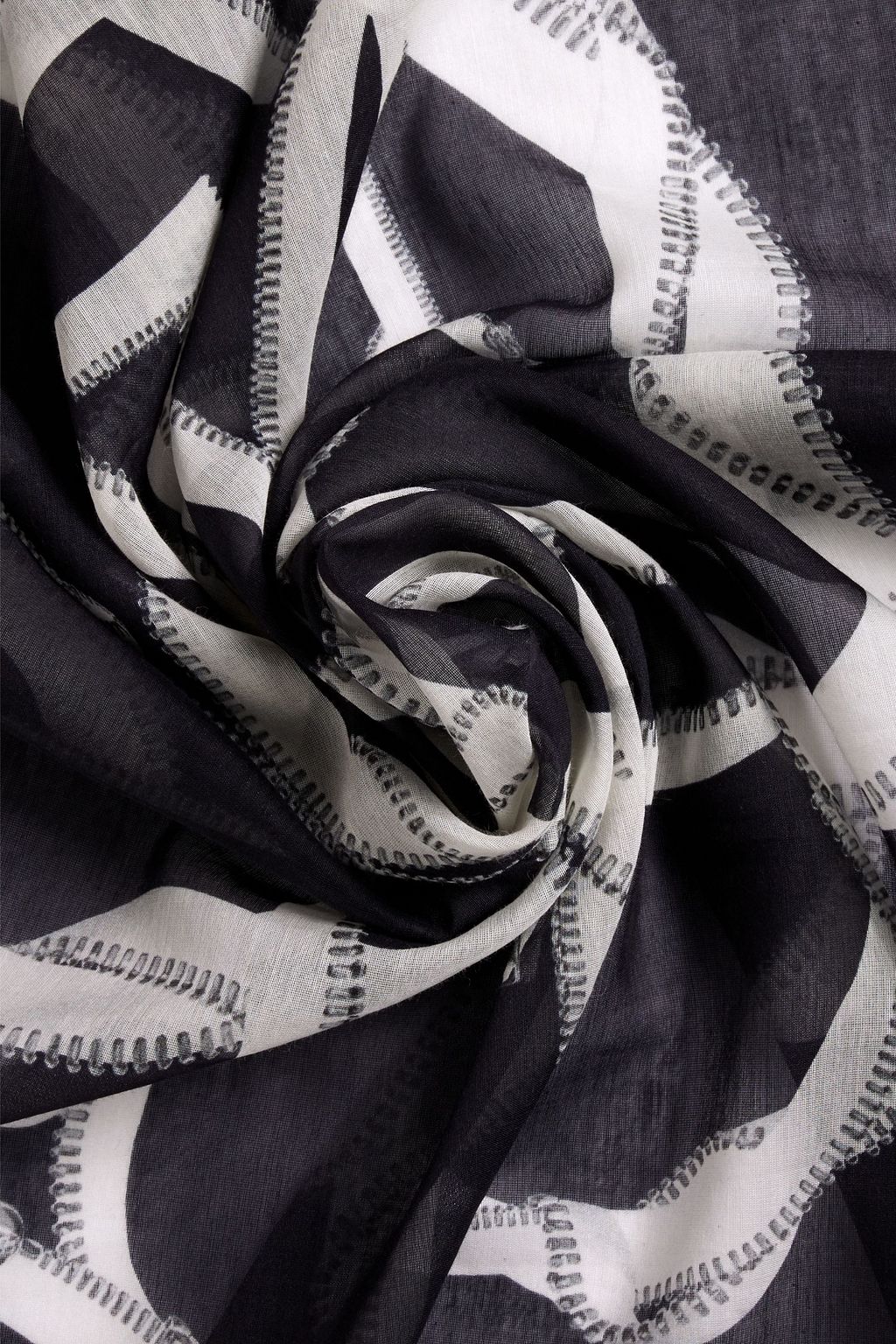 MCQUEEN Printed cotton and silk-blend voile scarf