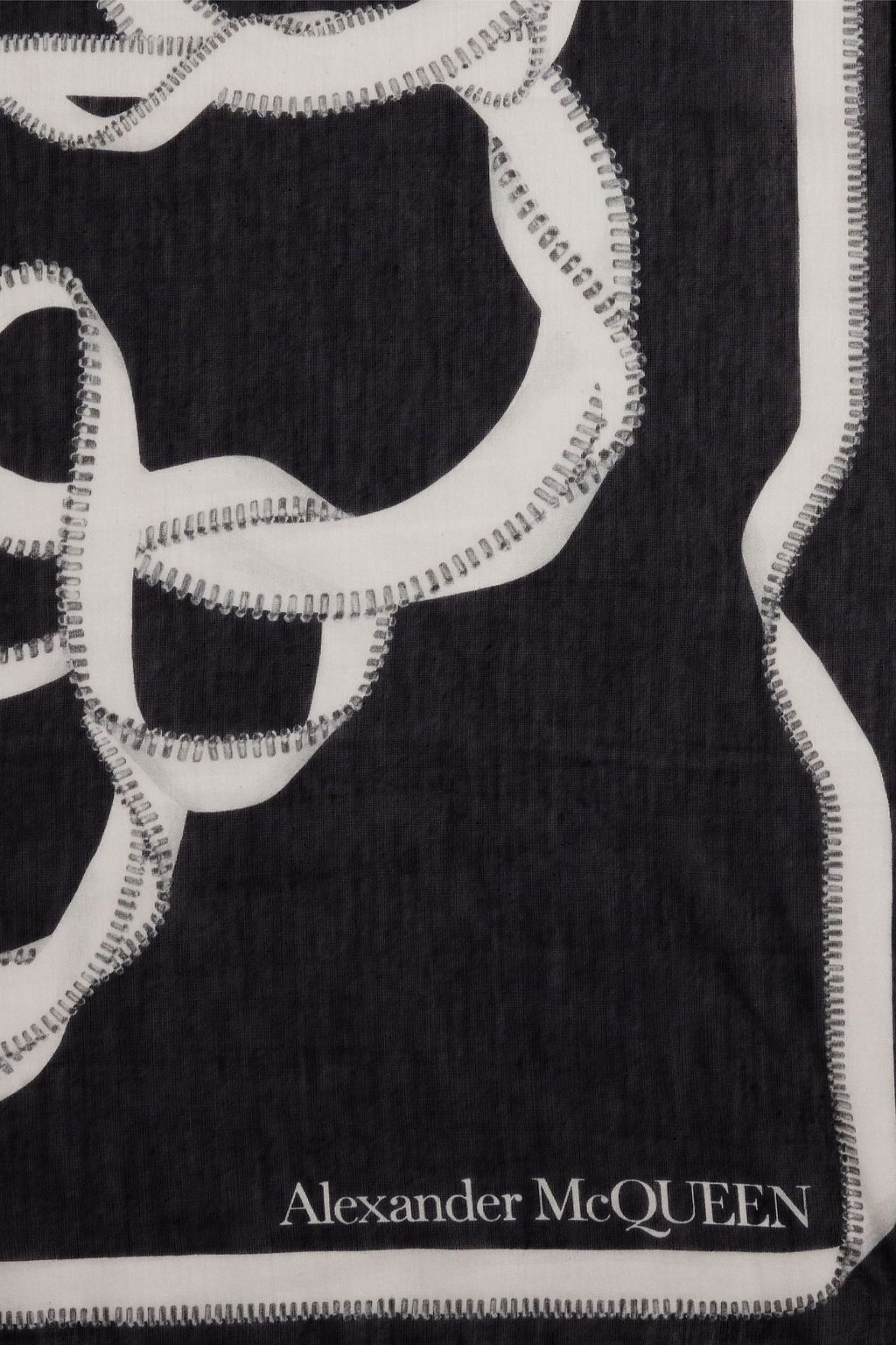 MCQUEEN Printed cotton and silk-blend voile scarf
