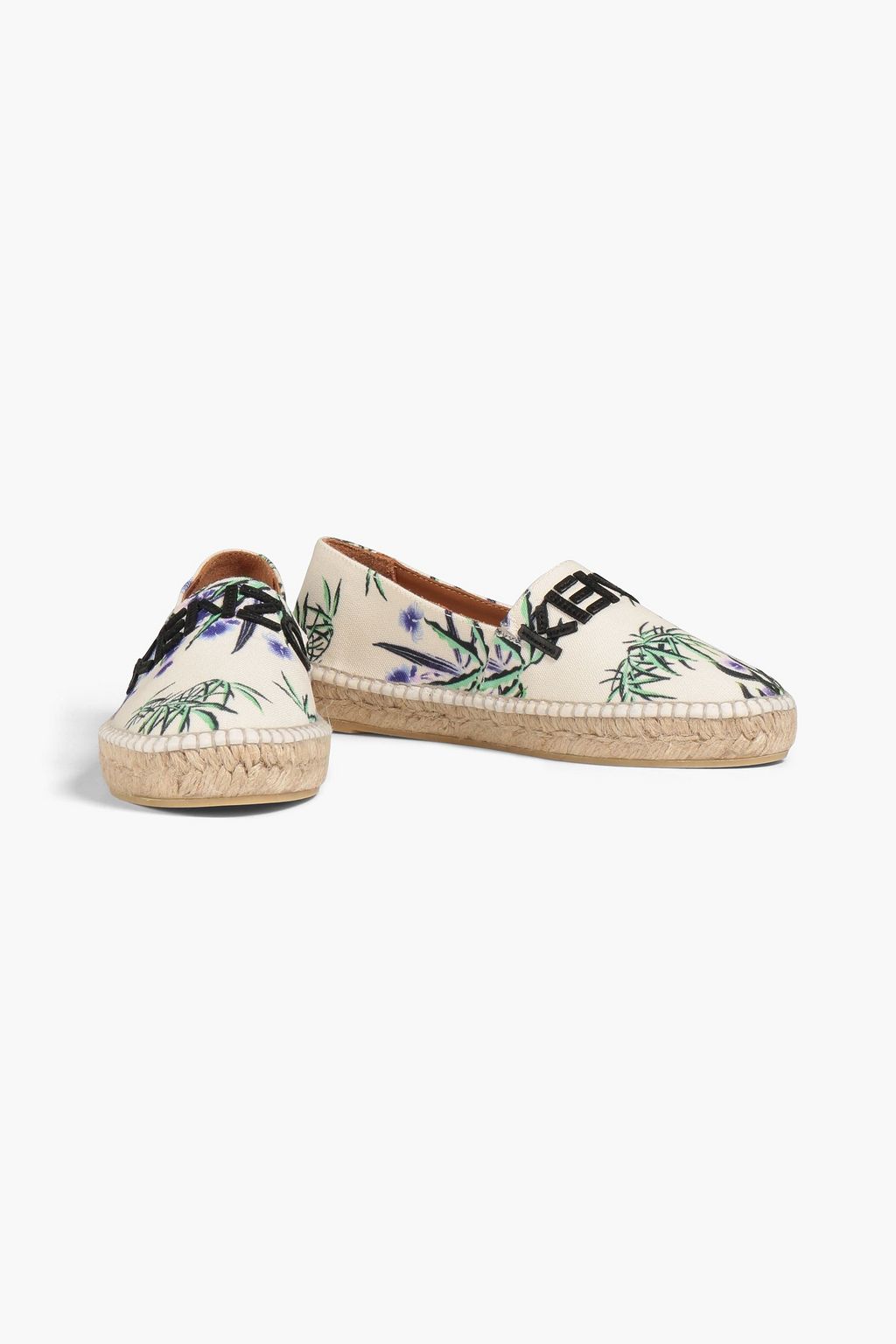 KENZO Logo-embellished printed canvas espadrilles