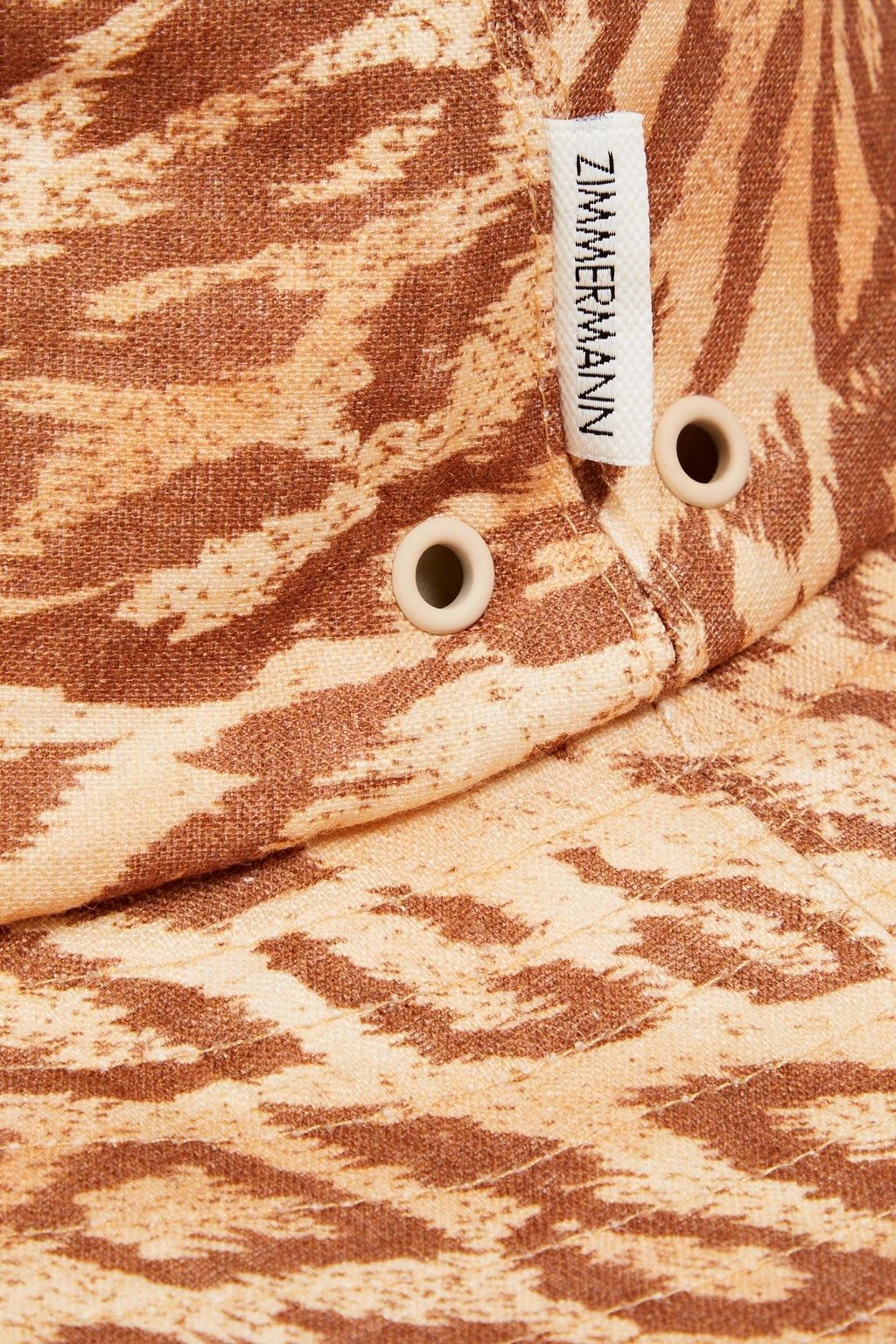 ZIMMERMANN Leopard-print linen-canvas sunhat