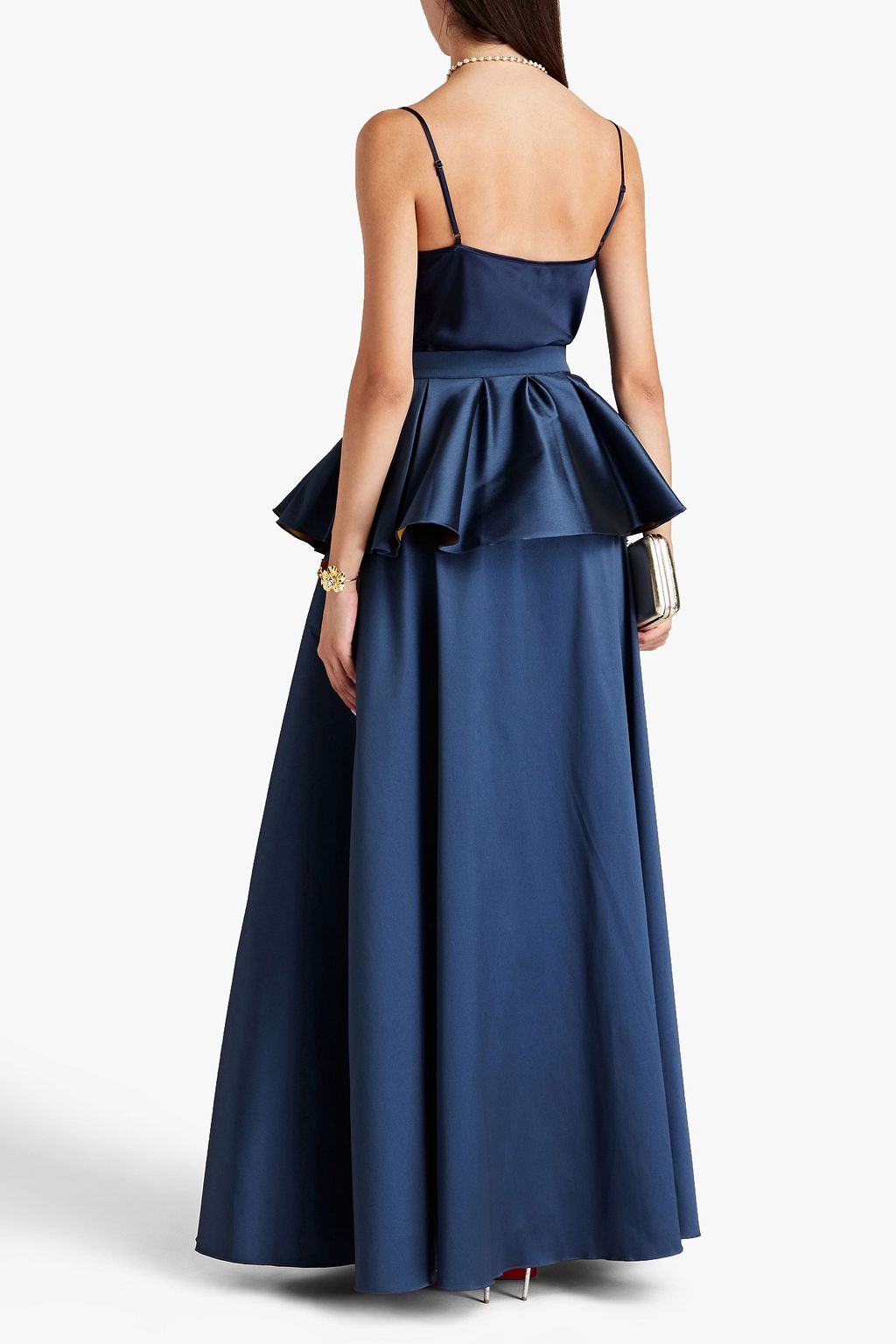 SACHIN & BABI Johar ruffled two-tone faille maxi skirt