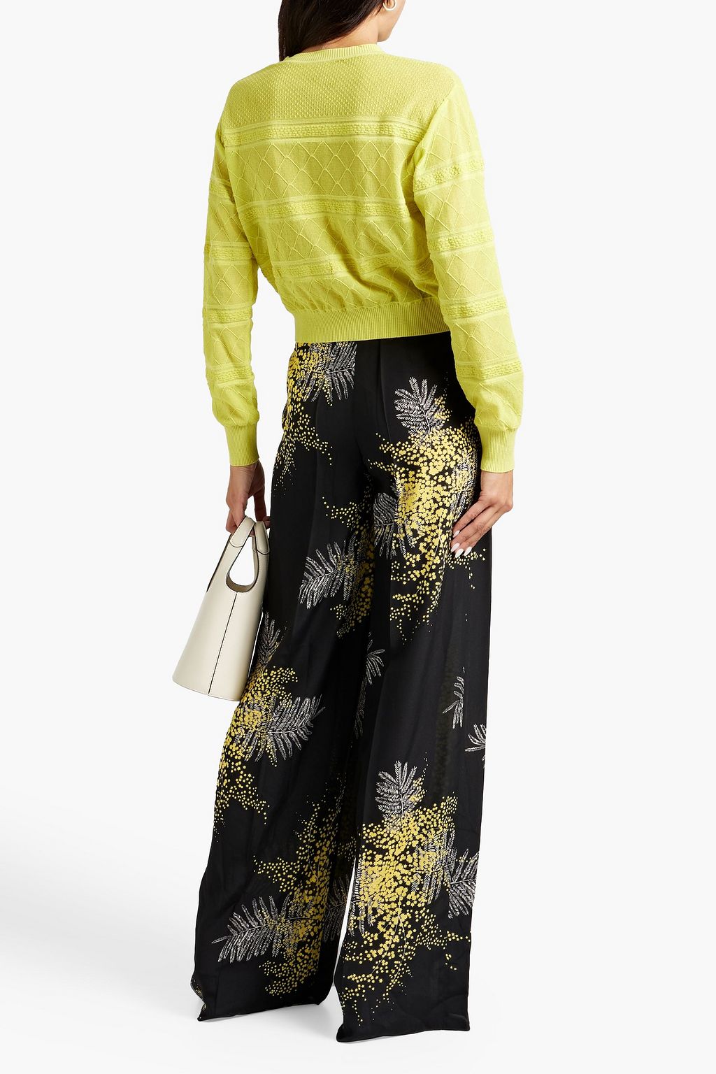 VALENTINO GARAVANI Printed silk-crepe wide-leg pants